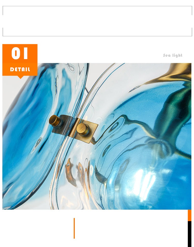 Modern Simple Luxury Design E27 Led Light Blue Glass Pendant Lamp for Restaurant Cafe  Home Decor UL