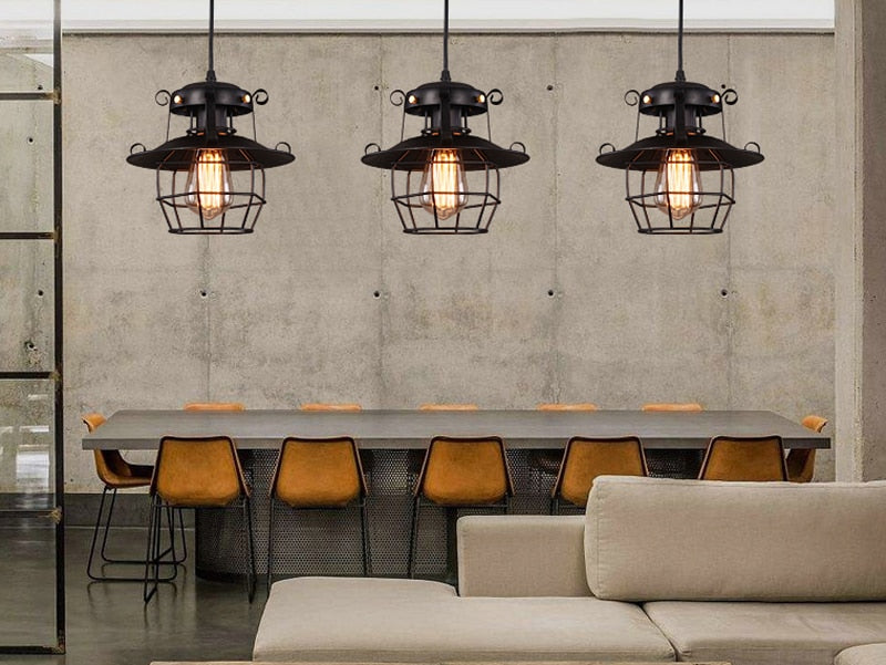 STRAK Loft Pendant Lamps Retro Chandelier Pendant Light Industrial Style Iron Pot Cover Lamp Ul
