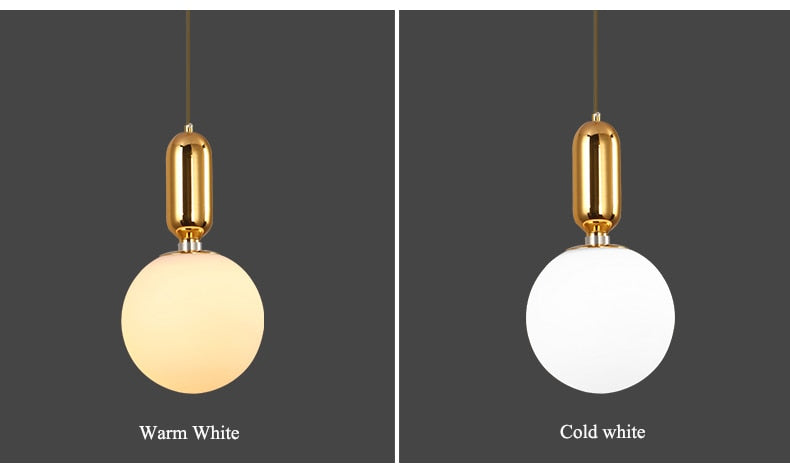 Round Glass Pendant Lights Simple Modern Creative Pendant Lights Single Head Dining Room Bedroom Ul