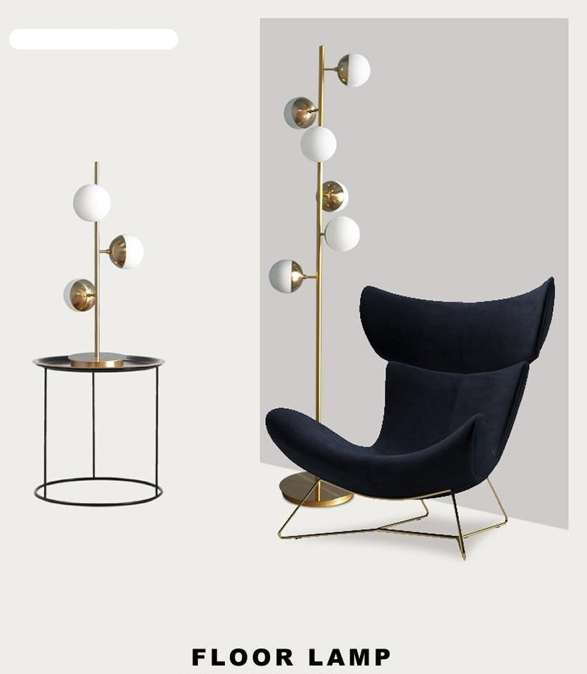 Elegant Led Floor Lamp Nordic Loft Golden Metal Living Room Sofa Standing Lamp Hotel Bedroom Deco Lights Bedside Table Lamp, UL