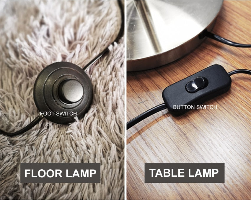 Elegant Led Floor Lamp Nordic Loft Golden Metal Living Room Sofa Standing Lamp Hotel Bedroom Deco Lights Bedside Table Lamp, UL