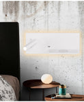 Wall Light Bedroom Lamp with Switch Led Phone Wireless Charger Shelf Headboard Bedroom Read Modern Loft Room Usb Luminaire Wood Ul