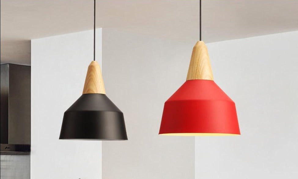 STRAK Nordic Pendant Lights Modern Wood Pendant Lamp Suspension Luminaire Wood Shaped Lighting Fixtures