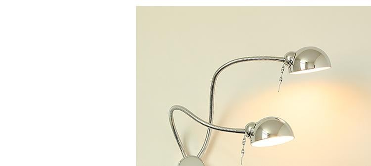 Chrome Swing Led Wall Sconce Vintage Iron Wall Lighting Dining Room Bedroom Bedside Lamp Hotel Wall Lamp with Switch E27 Home Ul