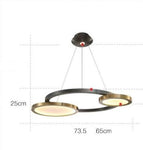 STRAK Postmodern Led Pendant Lights Double Round Disc Iron Lighting Fixtures for Living Room Bedroom Restaurant Pendant Lamp Ul