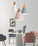 STRAK Nordic Wood Cafe Restaurant Pendant Lamp Modern Led Bedroom Kitchen Colorful Home Decoration Aluminum Product Fixtures Lamp Certification-UL