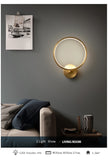 Nordic Wall Lamp Round Copper LED Indoor LED Bedside Sconce Light Decor Wall Light For Bedroom Living Room Loft Stair Lamp UL