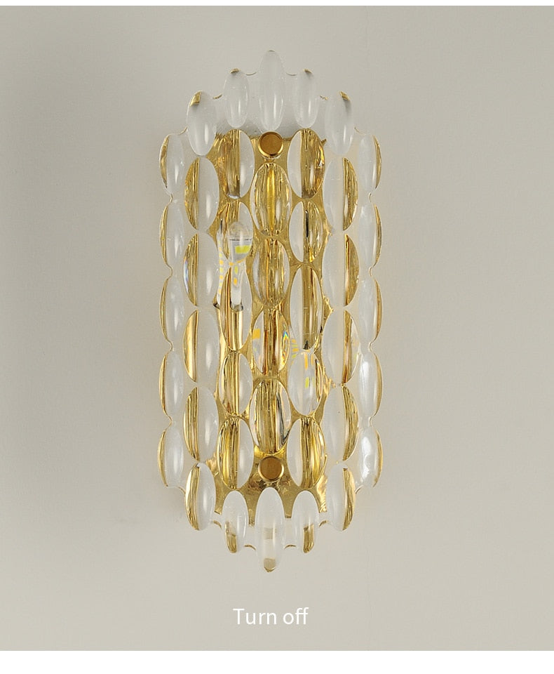 Modern Crystal Gold Wall Lamp Living Room Background Wall Lamp Creative Personality Bedroom Bedside Aisle Crystal Wall Lamp Ul