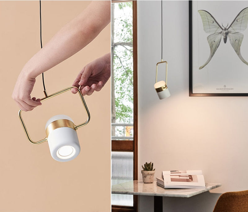 STRAK Postmodern Led Pendant Lights Simple Rose Gold Suspension Lamp for Dining Room Bedroom Hanging Light Ul