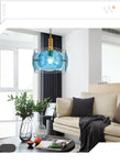 Modern Simple Luxury Design E27 Led Light Blue Glass Pendant Lamp for Restaurant Cafe  Home Decor UL