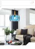 Modern Simple Luxury Design E27 Led Light Blue Glass Pendant Lamp for Restaurant Cafe  Home Decor UL