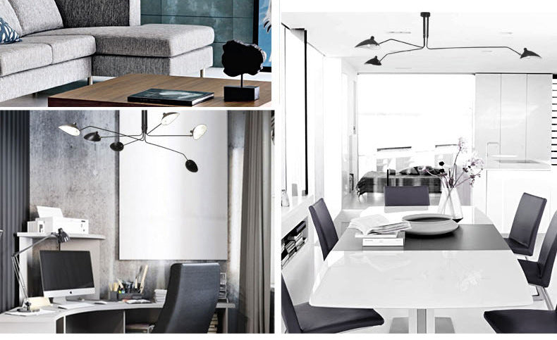 Modern Sunrise Chandelier Ceiling Lamp Iron Art Home Decor Industrial Duckbill Light for Living Room Bedroom Loft Ul