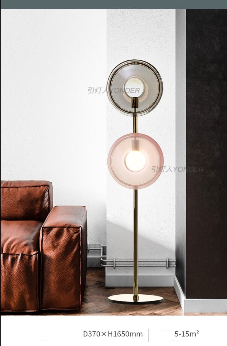 Postmodern LED floor lamp Nordic glass Standing light living room lights study Iron art bedroom hotel lighting.Certification: UL