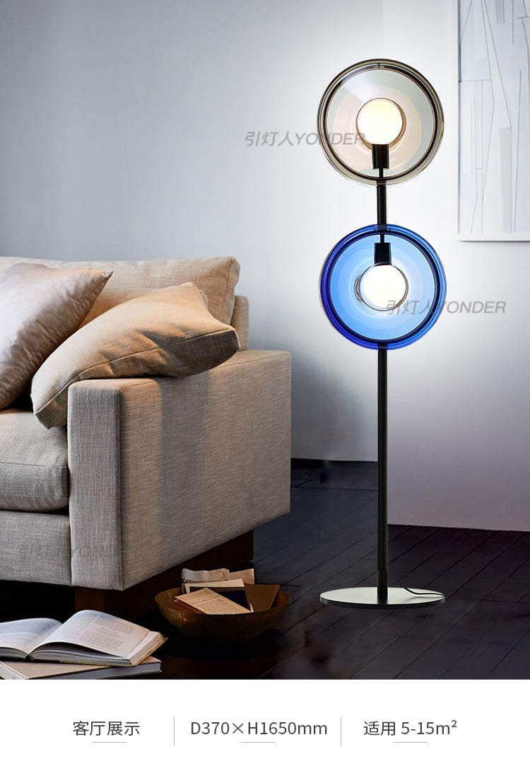 Postmodern LED floor lamp Nordic glass Standing light living room lights study Iron art bedroom hotel lighting.Certification: UL