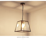 STRAK Vintage Led Lamps Loft Retro Iron Acrylic Box Pendant Lights Restaurant Rectangular Dining Living Room Cafe Lighting Fixturesul