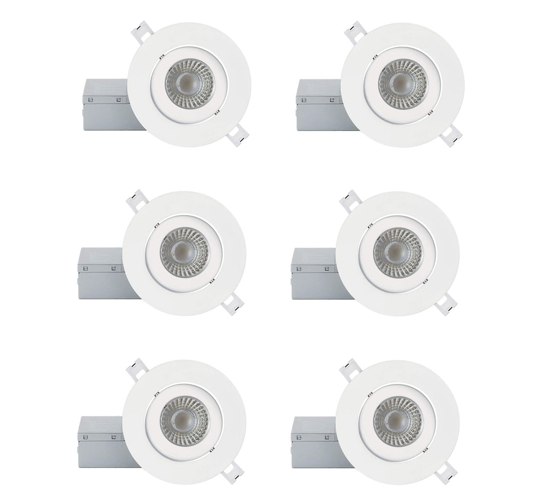 Strak Gimbal White 3-Inch Integrated Panel 7w 560 Lm 5000k Cool White (6-Pack)