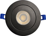 Strak Gimbal Black 4-Inch Integrated Slim Panel 7w 560lm Downlight Recessed Lighting 3000k (Warm White)
