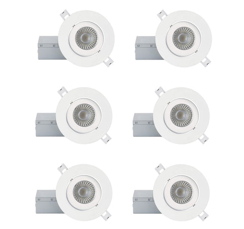 Strak Gimbal White 3-Inch Integrated Panel with Gimbal 4000k Natural White (6-Pack)