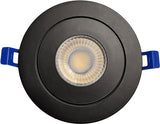 Strak Gimbal Black 4-Inch Integrated Slim Panel 7w 560lm Downlight Recessed Lighting 3000k (Warm White) - (4-Pack)