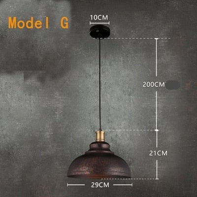 STRAK Loft Pendant Lamps Retro Chandelier Pendant Light Industrial Style Iron Pot Cover Lamp Ul