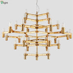 STRAK G9 Led Villa Lamp Gold Pendant Chandelier Luxury Chrome Meta Adjustable Lighting Fixtures Lamp