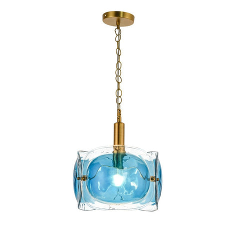 Modern Simple Luxury Design E27 Led Light Blue Glass Pendant Lamp for Restaurant Cafe  Home Decor UL