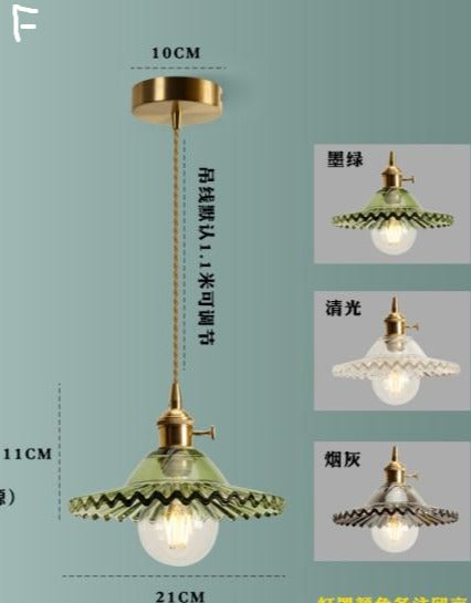 Pendant Lamp Gold E27 Led Lights Brass & Glass Japanese Retro Style Decor Bedroom Restaurant,Certification UL,Free shipping to Canada, delivery 60days.