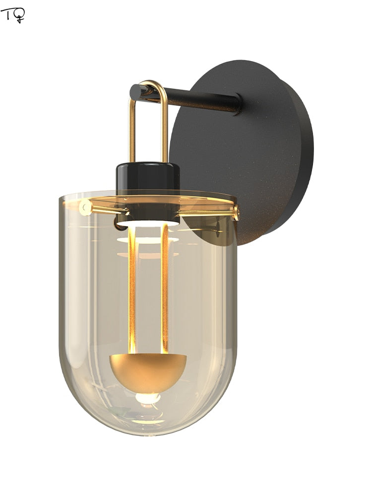 STRAK Nordic Wall Lamp Industrial Glass Indoor Lighting Modern Minimalist Background Bedside Decoration Bedroom Living Room Bathroom Study