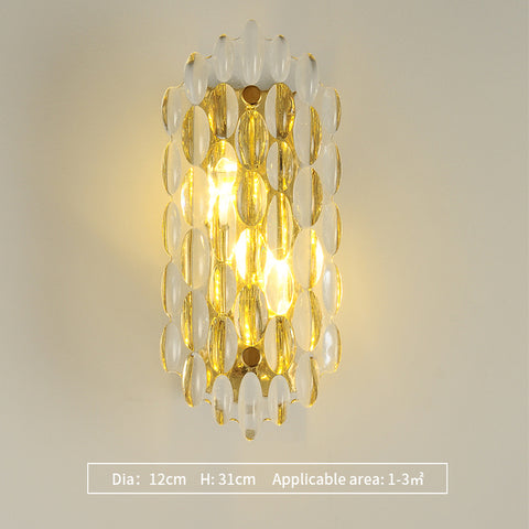 Modern Crystal Gold Wall Lamp Living Room Background Wall Lamp Creative Personality Bedroom Bedside Aisle Crystal Wall Lamp Ul