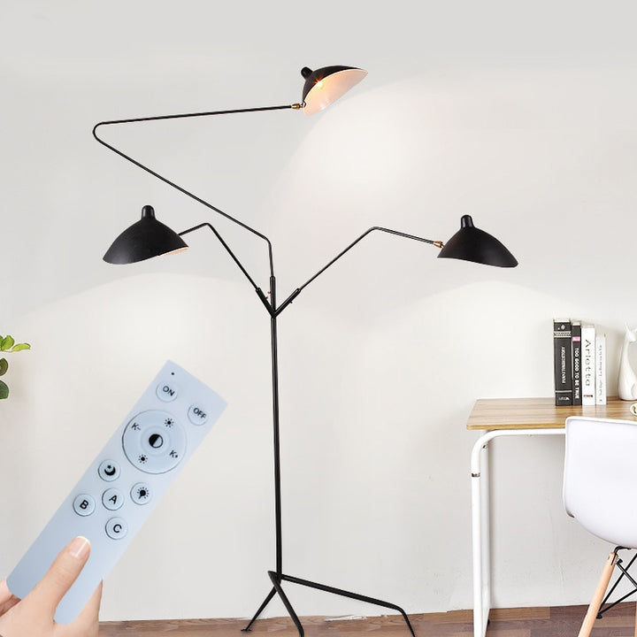 STRAK Design Tripod Floor Lamp Nordic Style Adjustable Indoor Lighting with Chandelier Arm for Loft Industrial Living Room Bedroom Ul