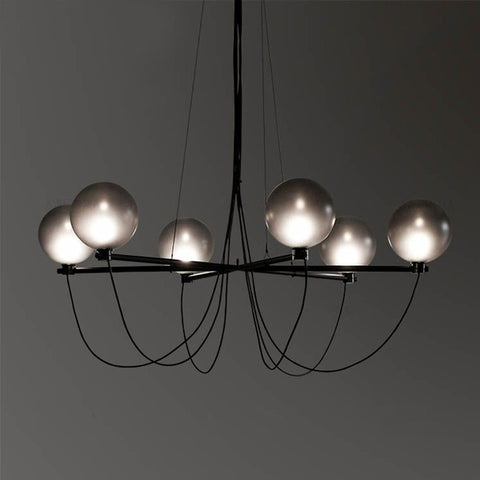 Smoke Gray Crystal Led Chandelier Ceiling Light for Living Room Bedroom Dining Room Home Decor Lighting Lamp, Ul