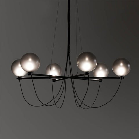 Smoke Gray Crystal Led Chandelier Ceiling Light for Living Room Bedroom Dining Room Home Decor Lighting Lamp, Ul
