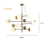 Post Modern Design Metal Molecule Glass Ball Pendant Lamp Creative Art Indoor Light Fixture Ideal for Loft, Villa, Ul