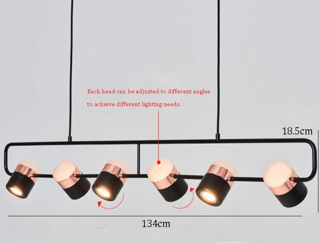 STRAK Postmodern Led Pendant Lights Simple Rose Gold Suspension Lamp for Dining Room Bedroom Hanging Light Ul