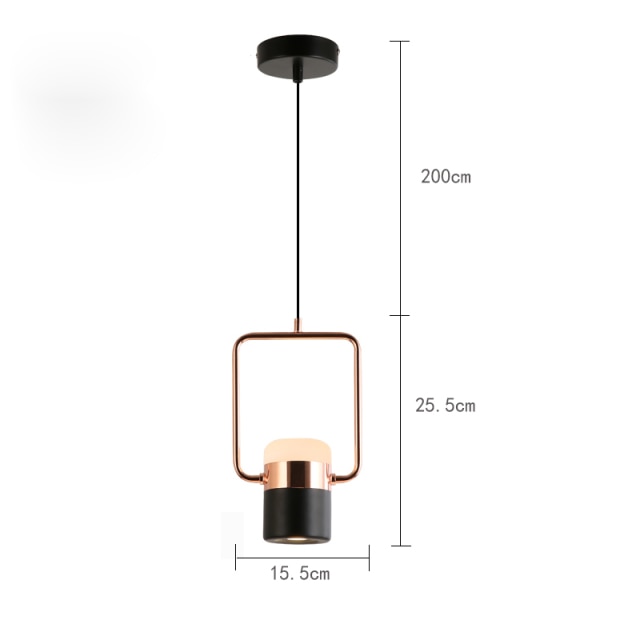 STRAK Postmodern Led Pendant Lights Simple Rose Gold Suspension Lamp for Dining Room Bedroom Hanging Light Ul