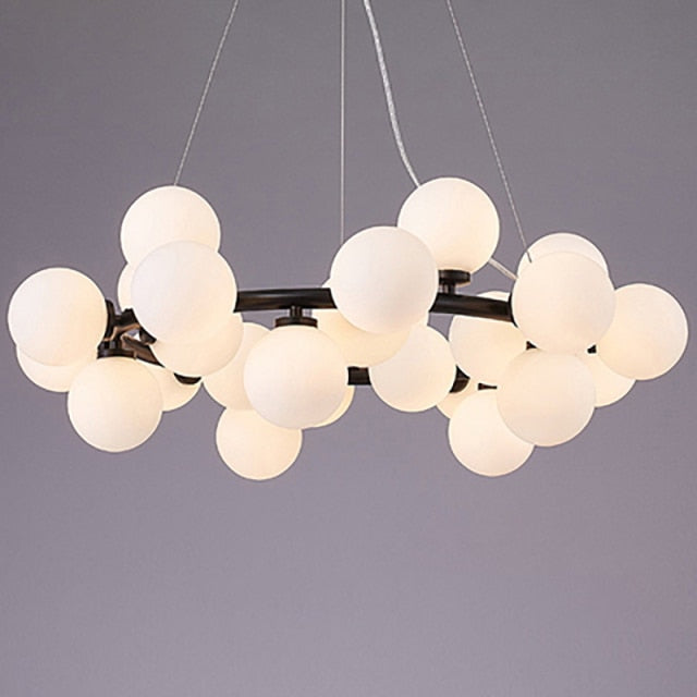 Modern Nordic G4 Led Chandelier Style White Glass Ball Lamp For Living Room Kitchen Lighting Decoration Home Ceiling Fixtures.Certification: UL