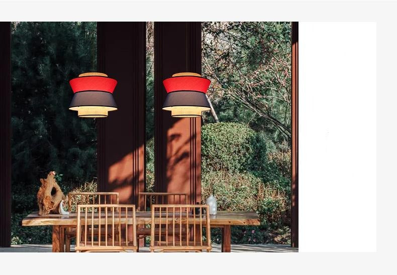 STRAK Hand-Woven Fabric Pendant Lights Postmodern Lamp Japanese Zen Art Modern Minimalist  Round Hanging Light Dining Island Ul