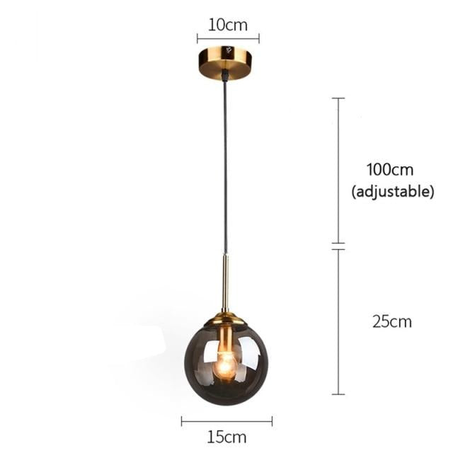 Modern Gold Pendant Lights 15cm Glass Ball Hanging Lights Loft Lamps for Bedroom Living Room Ktichen Home Decor Led Lights..Certification: UL,DELIVERY 60DAYS.Free shipping to Canada.