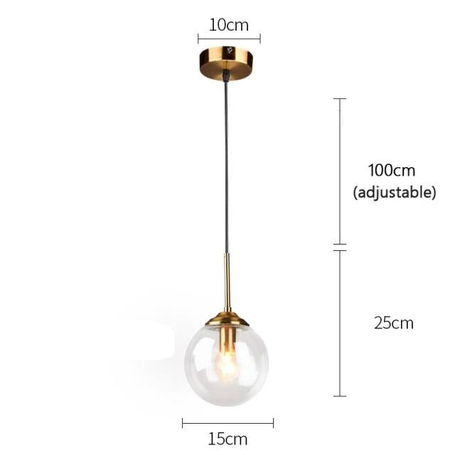 Modern Gold Pendant Lights 15cm Glass Ball Hanging Lights Loft Lamps for Bedroom Living Room Ktichen Home Decor Led Lights..Certification: UL,DELIVERY 60DAYS.Free shipping to Canada.