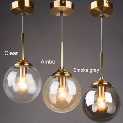 Modern Gold Pendant Lights 15cm Glass Ball Hanging Lights Loft Lamps for Bedroom Living Room Ktichen Home Decor Led Lights..Certification: UL,DELIVERY 60DAYS.Free shipping to Canada.