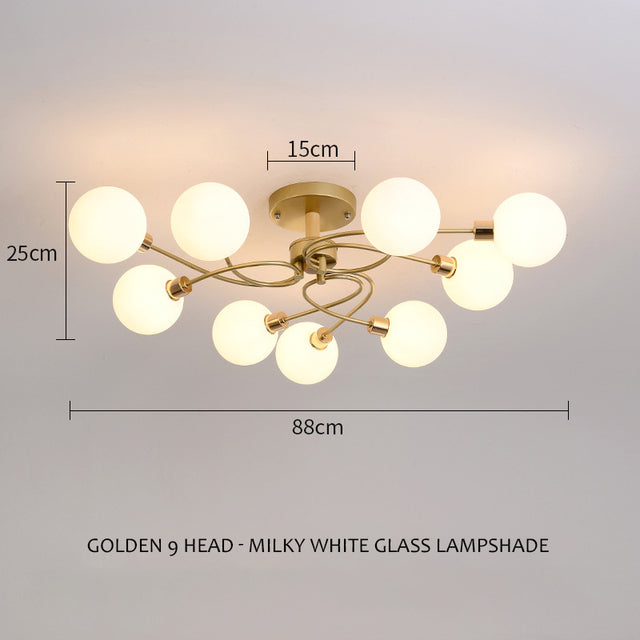 SANDYHA Modern Nordic Led chandeliers Glass Ball Lampshade Ceiling Lamp Living Kitchen Dining Bedroom Home Decor Indoor Lighting
