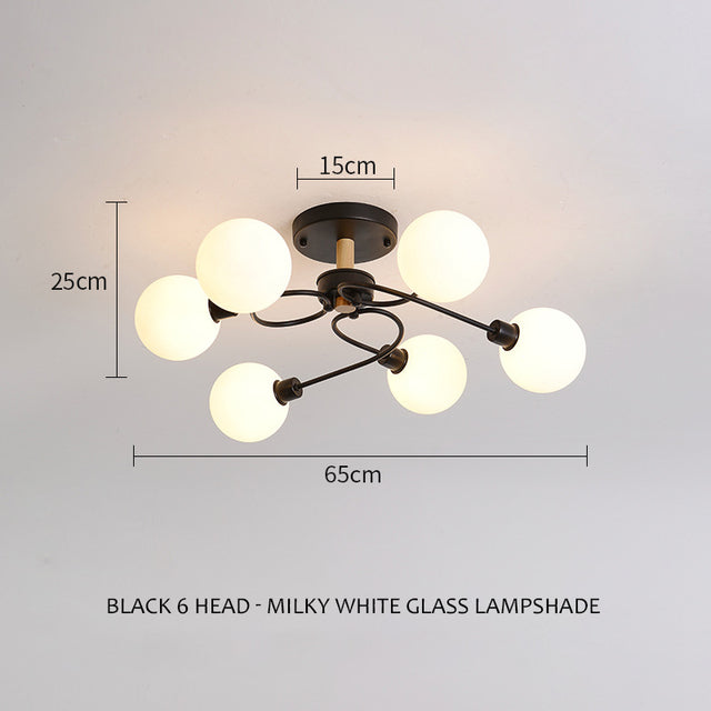 SANDYHA Modern Nordic Led chandeliers Glass Ball Lampshade Ceiling Lamp Living Kitchen Dining Bedroom Home Decor Indoor Lighting