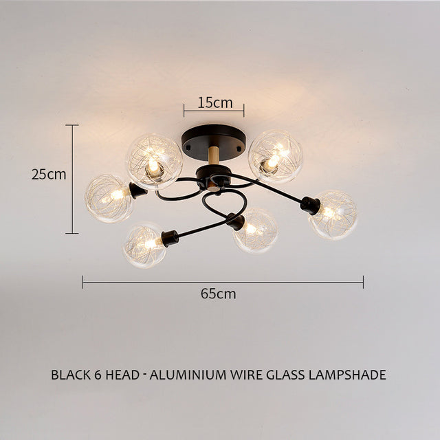 SANDYHA Modern Nordic Led chandeliers Glass Ball Lampshade Ceiling Lamp Living Kitchen Dining Bedroom Home Decor Indoor Lighting
