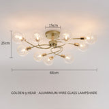 SANDYHA Modern Nordic Led chandeliers Glass Ball Lampshade Ceiling Lamp Living Kitchen Dining Bedroom Home Decor Indoor Lighting
