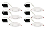 STRAK LED 4-inch White Slim Panel recessed  Downlight 9W 750 lumens with Junction Box, Dimmable, IC Rated, Damp Location, 5000K Bright White CETL (6-Pack)