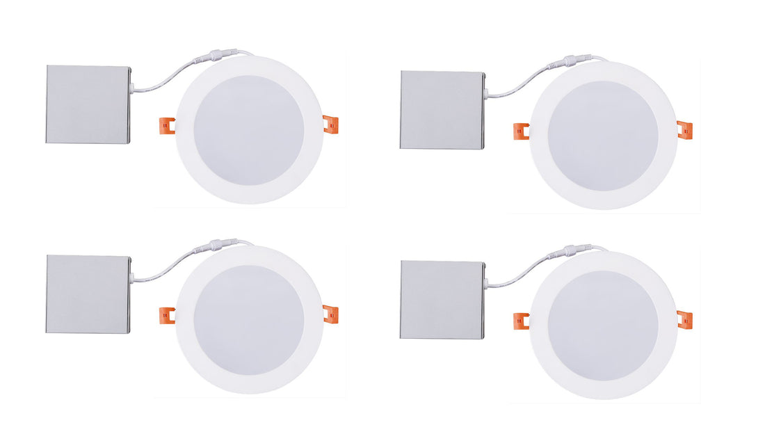 STRAK Led 6-Inch White Slim Panel Downlight 9w 750 Lumens with Junction Box 5000k (4-Pack)