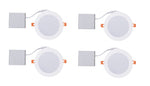 STRAK Led 6-Inch White Slim Panel Downlight 9w 750 Lumens with Junction Box 5000k (4-Pack)