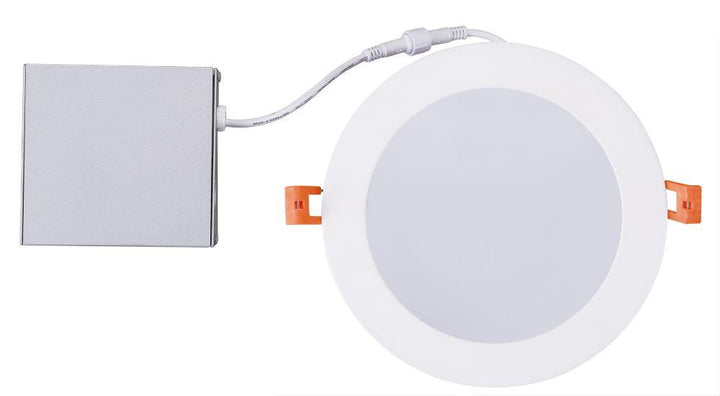 LED 6-inch White Slim Panel Downlight 9W 750 lumens with Junction Box 6000K (6-Pack)