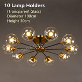 Living Room Ceiling Chandelier Nordic Home Decor Lighting LED Bedroom Lamps Smoke Gray / Amber / Clear Glass Glass Lamps,Certification:UL, Free shipping to Canada.
