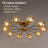 Living Room Ceiling Chandelier Nordic Home Decor Lighting LED Bedroom Lamps Smoke Gray / Amber / Clear Glass Glass Lamps,Certification:UL, Free shipping to Canada.